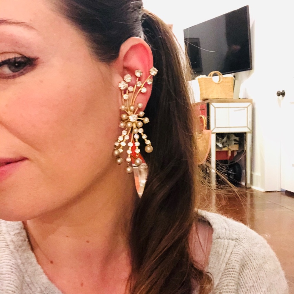 Earrings: 1950’s Art Deco Starburst Design